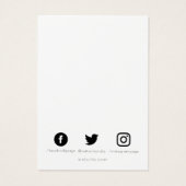 Ohrkarte für Monogramm und soziale Medien (Rückseite)