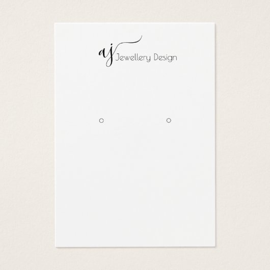 Ohrkarte für Monogramm und soziale Medien (Vorderseite)