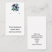 Ohrkarte mit hübscher, blauer abstrakter Blume. Visitenkarte (Vorne/Hinten)