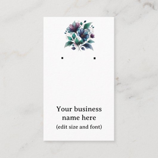 Ohrkarte mit hübscher, blauer abstrakter Blume. Visitenkarte (Vorderseite)