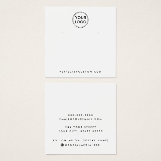 Ohrkarte mit weißem oder benutzerdefiniertem Logo (Vorne & Hinten)