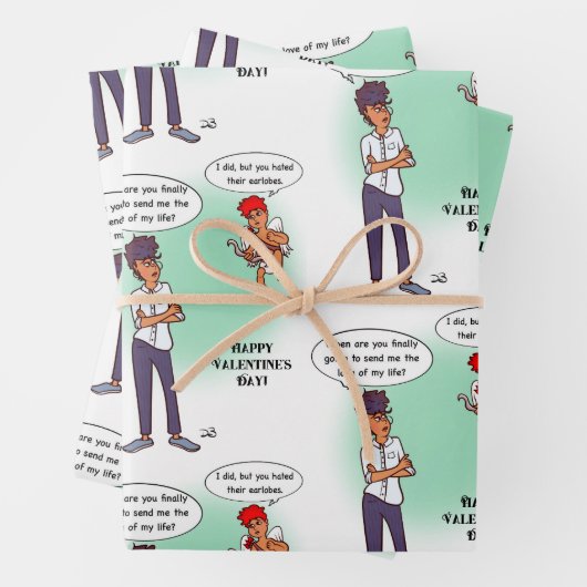 Ohrläppchen Valentinstag-Geschenkpapierbögen Geschenkpapier Set (Beispiel)