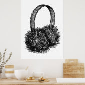 Ohrmuffs Fashion Sketch Poster (Küche)