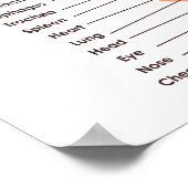 Ohrreflexologie Diagramm 20" x 16", (Matte) Poster (Ecke)