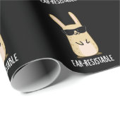 Ohrresistenter, sonniger Kaninchenpun Dark BG Geschenkpapier (Rolleneckpunkt)