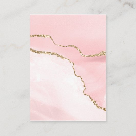 Ohrring-Anzeige in Rosa Imitate Gold Glitzer Visitenkarte (Rückseite)