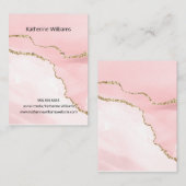 Ohrring-Anzeige in Rosa Imitate Gold Glitzer Visitenkarte (Vorne/Hinten)