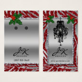 Ohrring Display Cards Zebra Chandelier Juwelier (Vorne & Hinten)