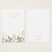 Ohrring-Karte mit rosa und grüner Blume (Vorne & Hinten)