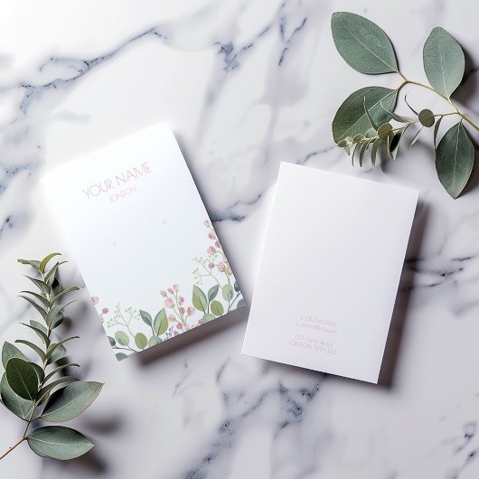 Ohrring-Karte mit rosa und grüner Blume