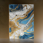 Ohrringe aus blauem und goldfarbenem Marmor Displa