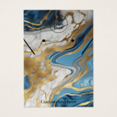 Ohrringe aus blauem und goldfarbenem Marmor Displa (Vorderseite)