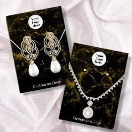 Ohrringe aus schwarzem und goldfarbenem Marmor Dis