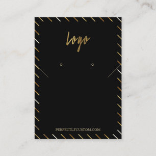 Ohrringe aus schwarzen goldenen Rahmen Visitenkarte