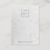 Ohrringe aus silberfarbenem Glitzer Visitenkarte (Vorderseite)