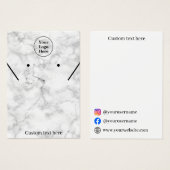 Ohrringe aus weißem Marmor Display Card (Vorne & Hinten)