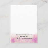 Ohrringe der rosa Blume Visitenkarte (Rückseite)