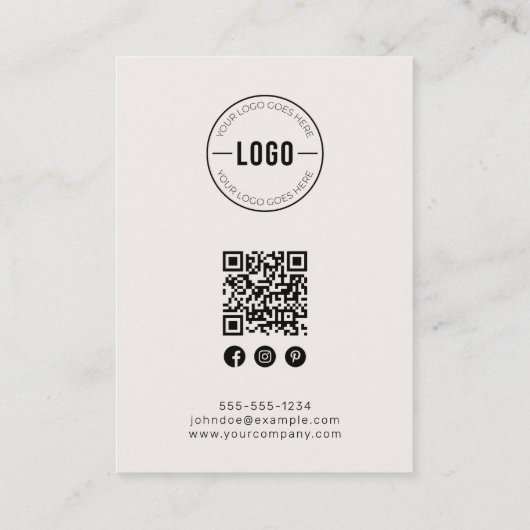 Ohrringe Display Card QR Code Telefonnummerkarte (Rückseite)