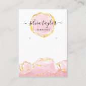 Ohrringe mit Typografie zeigen den Schmuckhalter Visitenkarte (Vorderseite)