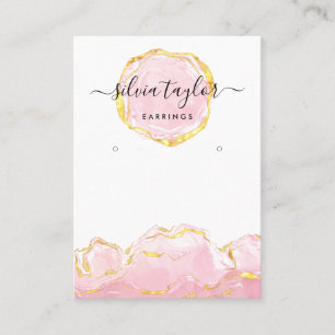 Ohrringe mit Typografie zeigen den Schmuckhalter Visitenkarte