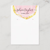 Ohrringe mit Typografie zeigen den Schmuckhalter Visitenkarte (Vorderseite)