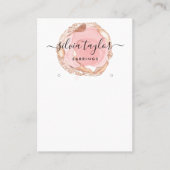 Ohrringe mit Typografie zeigen den Schmuckhalter Visitenkarte (Vorderseite)