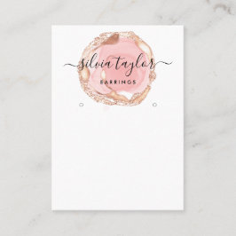 Ohrringe mit Typografie zeigen den Schmuckhalter Visitenkarte