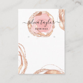 Ohrringe mit Typografie zeigen den Schmuckhalter Visitenkarte