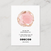 Ohrringe mit Typografie zeigen den Schmuckhalter Visitenkarte (Rückseite)