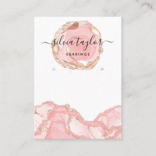 Ohrringe mit Typografie zeigen den Schmuckhalter Visitenkarte