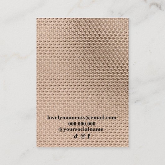 Ohrringe Visitenkarte (Rückseite)