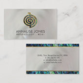 Ohrschnecke und Gold Choku Rei auf Perlmutt Visitenkarte (Vorne/Hinten)