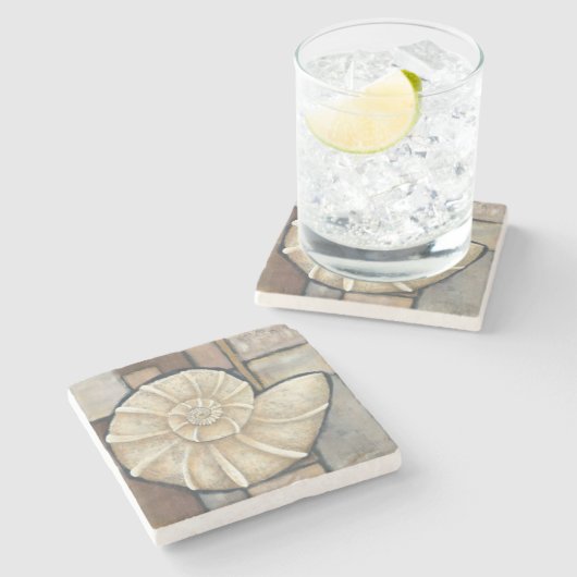 Ohrschnecken-Muschel Steinuntersetzer (Seitenansicht)