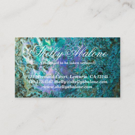 OhrschneckenseeMuschel-Hintergrundentwurf 2 Visitenkarte (Vorderseite)