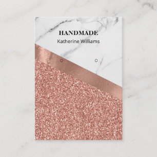 Ohrstecker Display Rose Gold Glitter   Marmor Visitenkarte