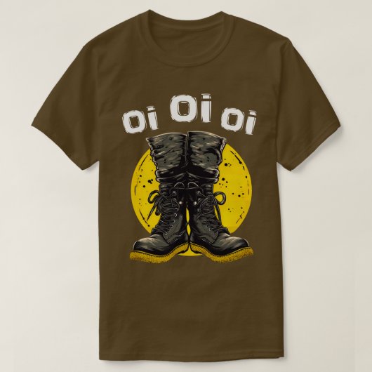 Oi Oi Oi Punk Rock Combat Boots Skinhead Music Oi T-Shirt (Design vorne)