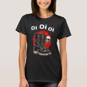 Oi Punk Music with Skinhead Combat Boots Punk Rock T-Shirt