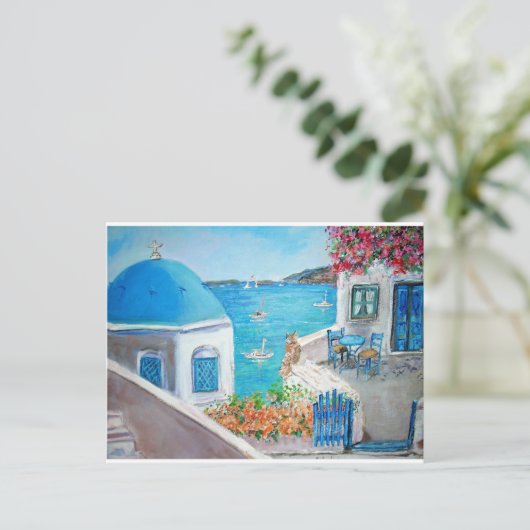 Oia-Ansicht - Postkarte (Stehend Vorderseite)