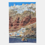 Oia-Dorf auf Santorini Insel, Nord, Griechenland Küchentuch (Vertikal)