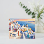 Oia Griechenland Postkarte (Stehend Vorderseite)