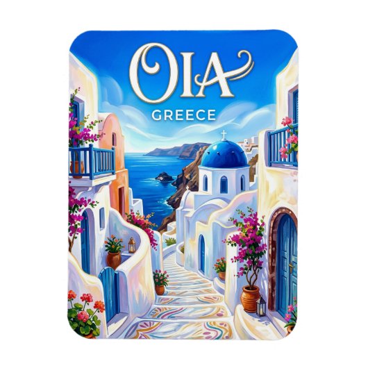 Oia Marmorgasse Griechenland Magnet (Vertikal)