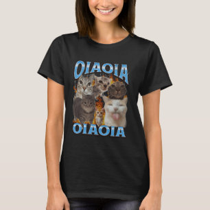 Oia Oia Lustige Katze Meme Bootleg Grafik T-Shirt
