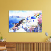 Oia, Santorini - gearbeitete Leinwand Print (Insitu (Wohnzimmer))