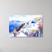 Oia, Santorini - gearbeitete Leinwand Print (Vorderseite)
