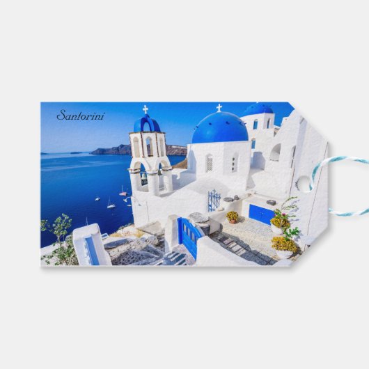 Oia Santorini Geschenkanhänger (Vorderseite (Horizontal))