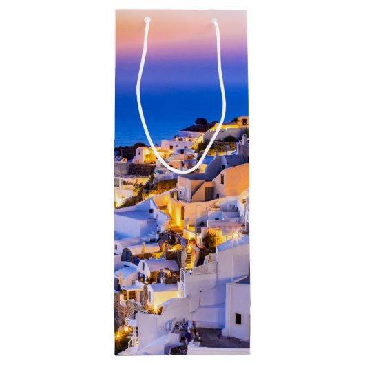 Oia Santorini Geschenktüte Für Weinflaschen (Rückseite)
