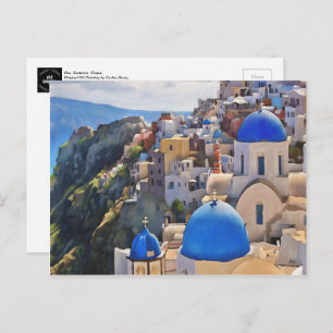 Oia, Santorini. Griechenland Anstrich Postkarte