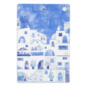 Oia Santorini Griechenland Aquarellmalerei Mini Klemmbrett (Rückseite)