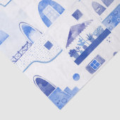 Oia Santorini Griechenland Aquarellmalerei Seidenpapier (Detail)