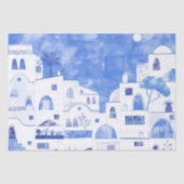 Oia Santorini Griechenland Aquarellmalerei Seidenpapier (Vorderseite)